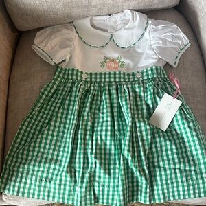 Green and White Gingham Pumpkin dress